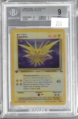 1999 Fossil 1st Edition 15 Zapdos Holo R BGS 9